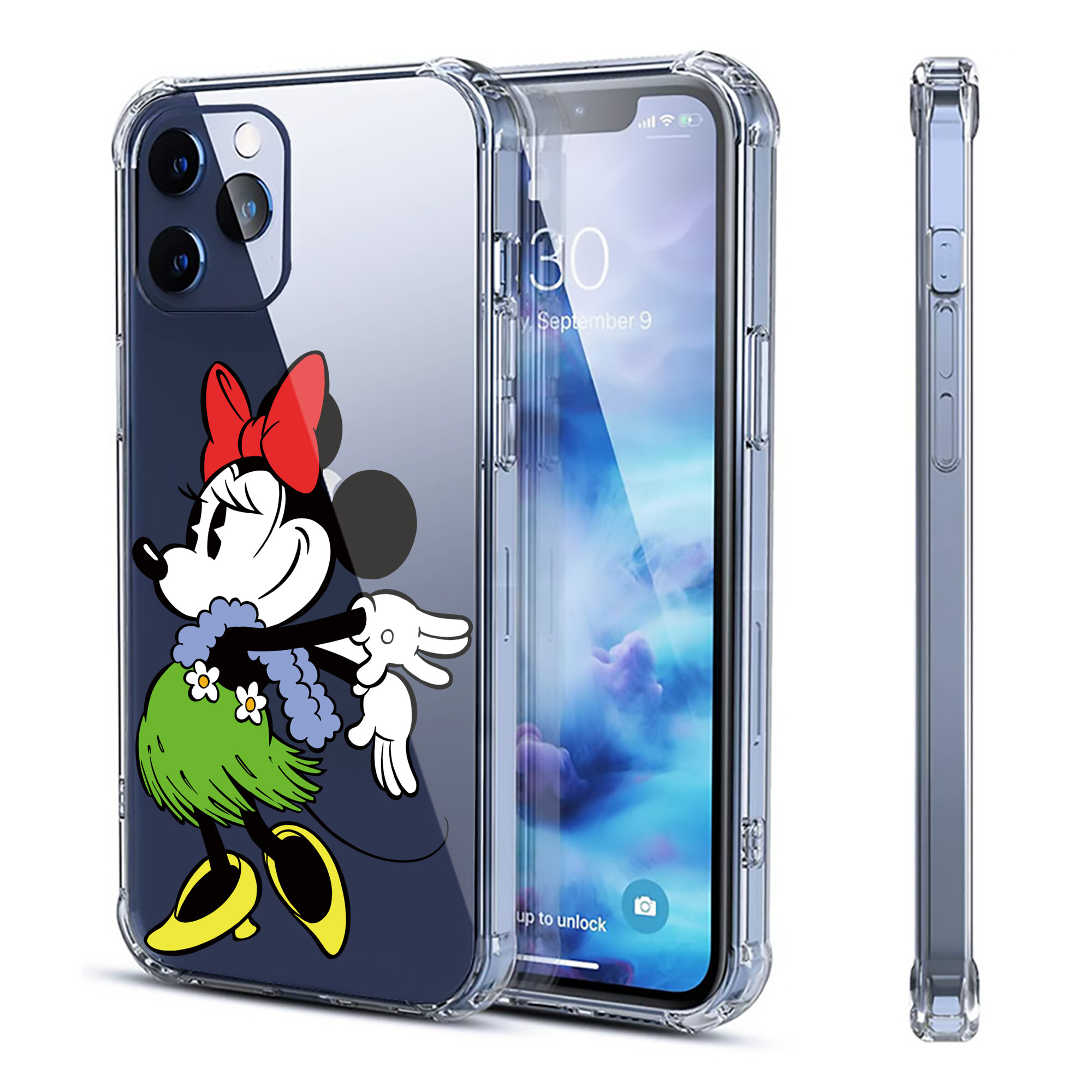 （画像用） ミッキーマウス Mickey Mouse 【iPhone 12シリーズ対応】透明スマホケース（クリアソフトケース）